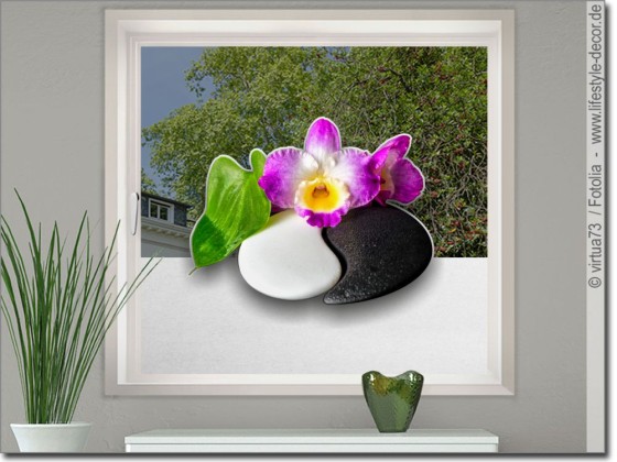 Preview: Bedruckte Milchglasfolie Wellness