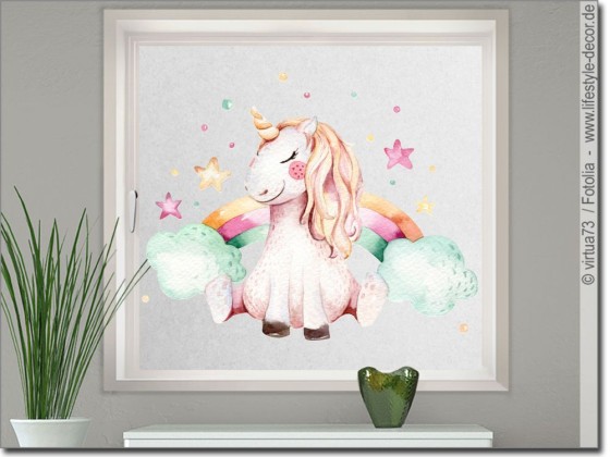 Preview: Bedruckte Milchglasfolie Einhorn Preview: Bedruckte Milchglasfolie Einhorn