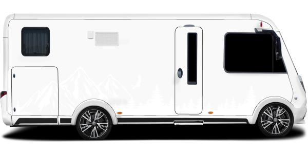 Preview: Bergpanorama Wald und Adler für Wohnmobil