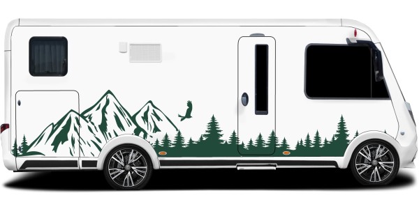 Preview: Bergpanorama Wald und Adler für Wohnmobil