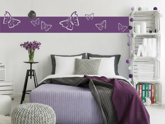 Wandtattoo Bordüre mit Schmetterlingen
