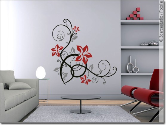 Preview: Bunter Wandsticker Stilvolles Ornament