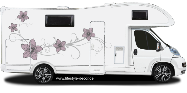 Preview: Bunter Aufkleber Blumenranke