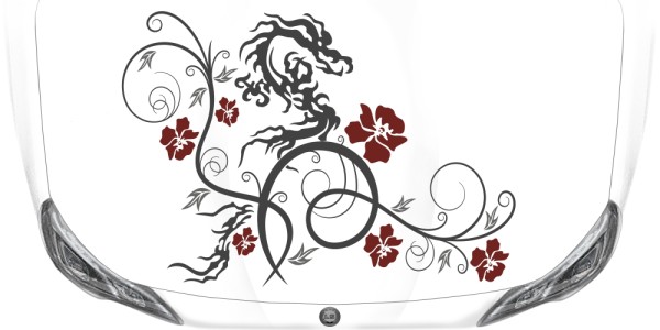 Preview: Bunter Autoaufkleber Ornament Styling Drachen