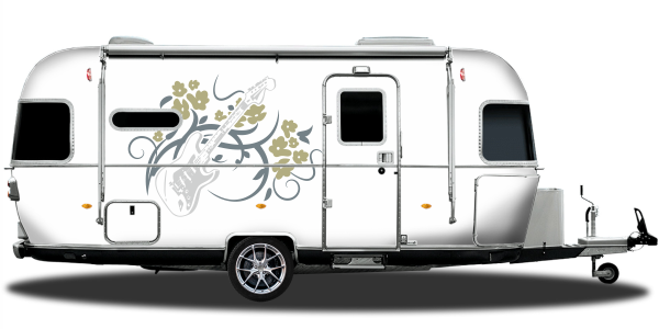 Preview: Bunter Autoaufkleber Rock Love Gitarre