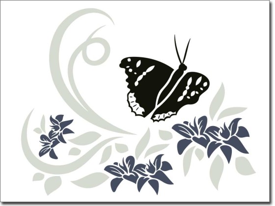 Preview: Buntes Möbeltattoo Traumfalter