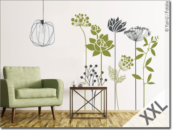 Preview: Buntes Wandtattoo Blumenwiese Preview: Buntes Wandtattoo Blumenwiese