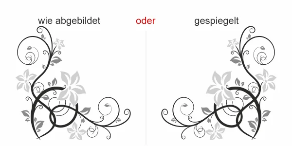 Bunter Wandsticker Stilvolles Ornament - Ansicht Ausrichtung