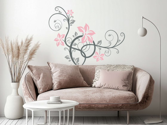 Preview: Bunter Wandsticker Stilvolles Ornament