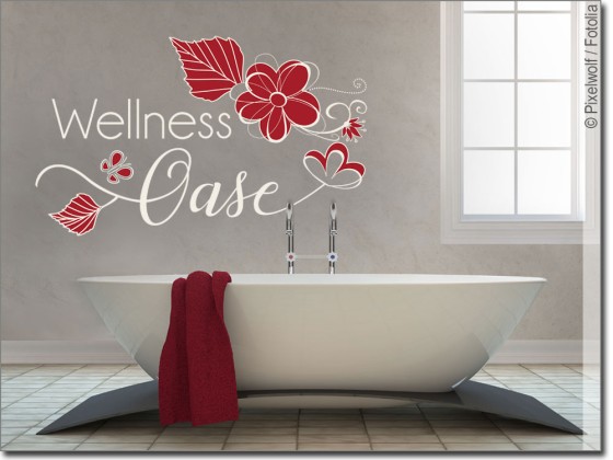 Preview: Buntes Wandtattoo Wellness Oase