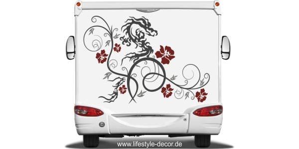 Preview: Bunter Autoaufkleber Ornament Styling Drachen