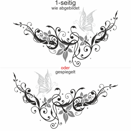 Preview: Bunter Autoaufkleber Traumornament Schmetterling - Ansicht Ausrichtung