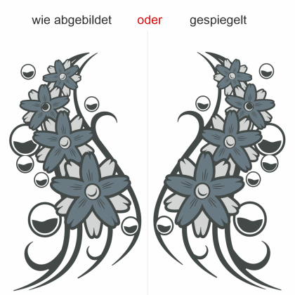 Preview: Buntes Möbeltattoo Blütenzauber mit Perlen