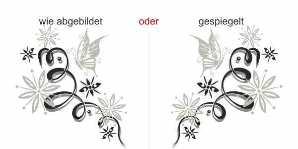 Möbeltattoo mit Schmetterlingsdekor - Ansicht Ausrichtung
