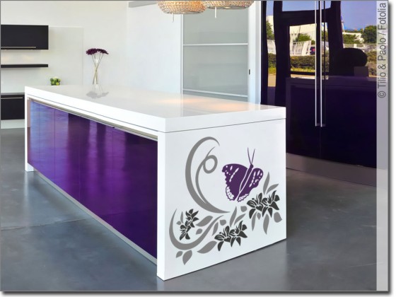 Preview: Buntes Möbeltattoo Traumfalter