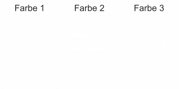 buntes Wandtattoo mit Blätterornament und Schmetterlingen - Ansicht Farbauswahl