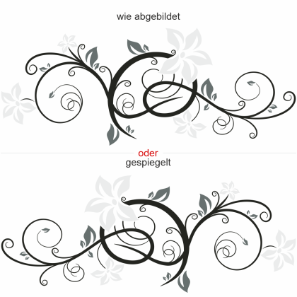 Preview: Buntes Wandtattoo Stilvolles Ornament 2 - Ansicht Ausrichtung