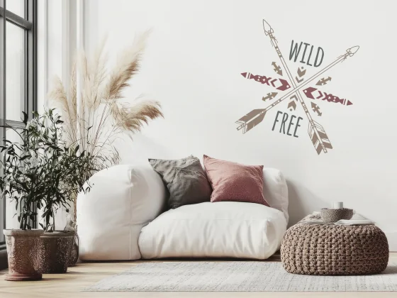 Buntes Wandtattoo mit Boho Motiv