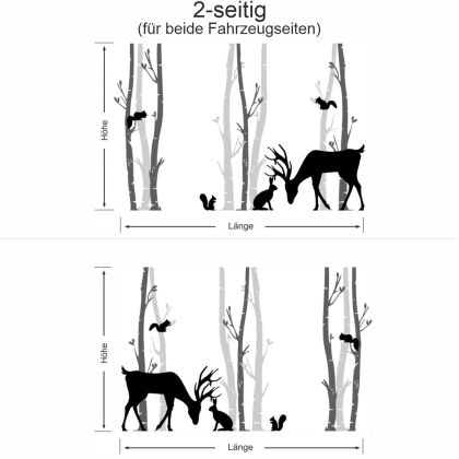 Preview: Camper Aufkleber Tiere im Birkenwald Preview: Camper Aufkleber Tiere im Birkenwald
