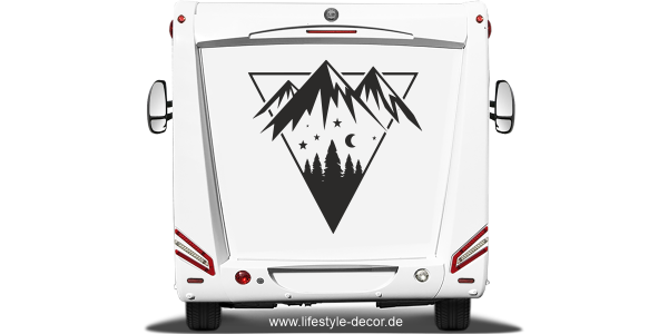 Preview: Camperaufkleber Sterne Mond und Berge Preview: Camperaufkleber Sterne Mond und Berge