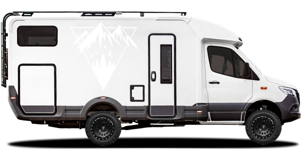 Preview: Camperaufkleber Sterne Mond und Berge Preview: Camperaufkleber Sterne Mond und Berge