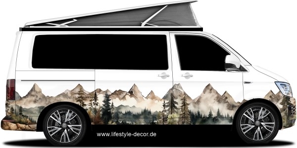 Preview: Camperdekor Aquarell Berglandschaft