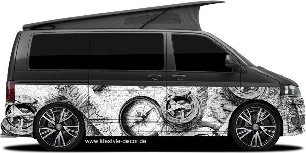 Preview: Autoaufkleber Landkarte mit Kompass Preview: Autoaufkleber Landkarte mit Kompass