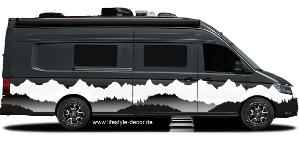 Preview: Campervan Dekor Gebirgslandschaft Preview: Campervan Dekor Gebirgslandschaft