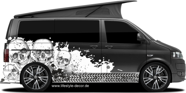Preview: Camperaufkleber Klecks Design Totenköpfe Preview: Camperaufkleber Klecks Design Totenköpfe