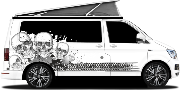 Preview: Camperaufkleber Klecks Design Totenköpfe Preview: Camperaufkleber Klecks Design Totenköpfe