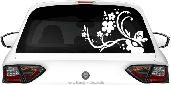 Preview: Autoaufkleber Ornament Blumenwind