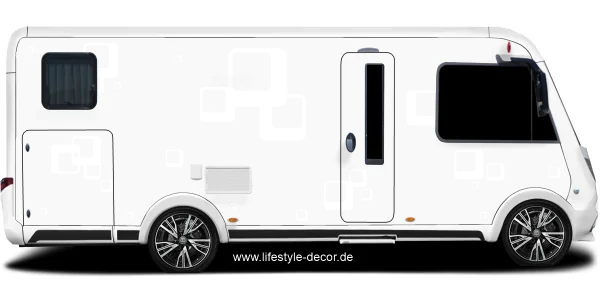 Autoaufkleber Set Retrodesign auf Wohnmobil – Ansicht Farbauswahl