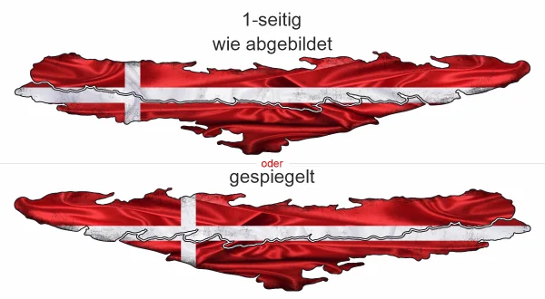 Autoaufkleber Dänische Flagge - Ansicht Ausrichtung