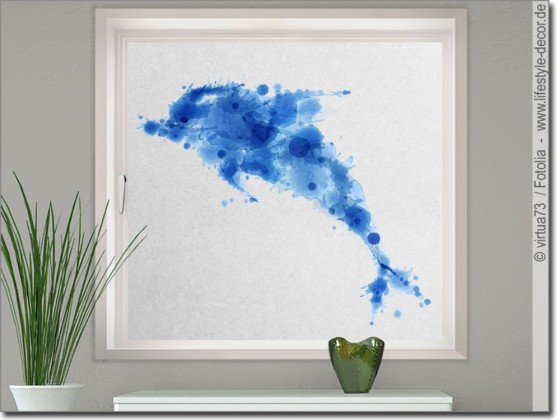 Preview: Delphin auf Milchglasfolie