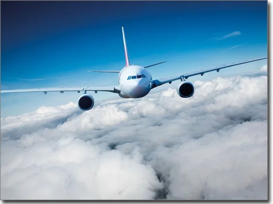 Glasfoto Flugzeug