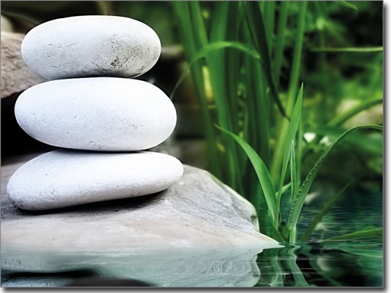 Preview: Fensterbild Steine am Wasser