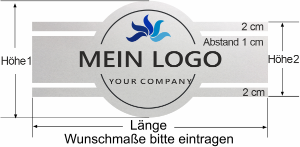Preview: Durchlaufschutz Streifedekor mit Firmenlogo gedruckt Preview: Durchlaufschutz Streifedekor mit Firmenlogo gedruckt