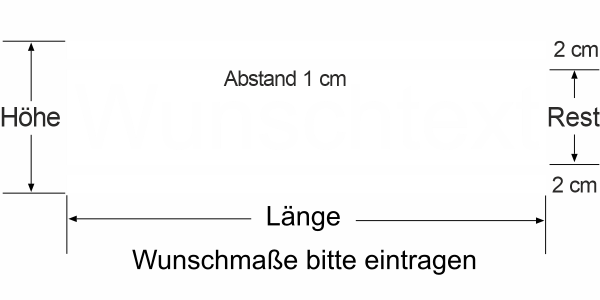 Preview: Durchlaufschutz Streifendekor mit Wunschtext