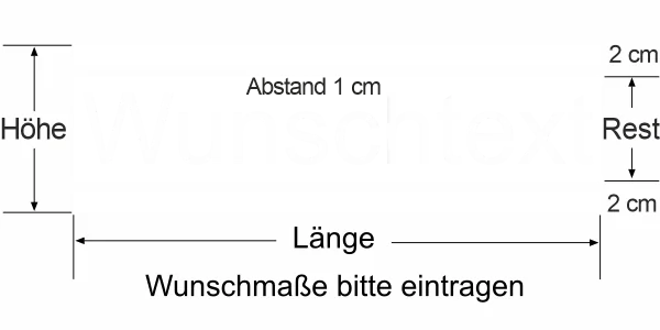 Durchlaufschutz Streifendekor mit Wunschtext - Ansicht Farbauswahl