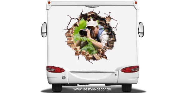 Eigenes Foto als Autofolie Loch in der Steinwand