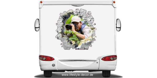 Eigenes Foto als Autofolie Loch in der Wand