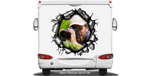Preview: Eigenes Foto als Autofolie Metallloch Preview: Eigenes Foto als Autofolie Metallloch
