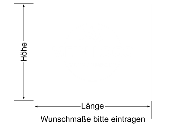Preview: Sichtschutz Firmenlogo Preview: Sichtschutz Milchglasfolie Firmenlogo - Ansicht Beispielbild mit Farbauswahl