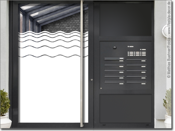 Preview: Eingang Sichtschutzfolie Wellen