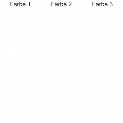 Buntes Wandtattoo mit Blütenzauber Ornament und Schmetterling - Ansicht Farbauswahl