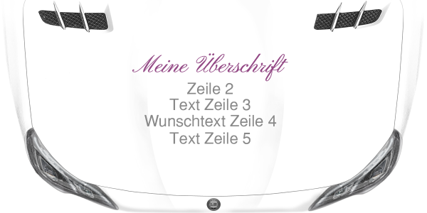 Preview: Fahrzeugbeschriftung Textblock | 03 auf Motorhaube