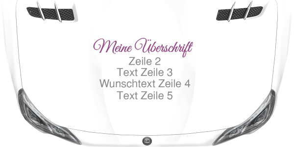 Preview: Fahrzeugbeschriftung Textblock | 05 auf Motorhaube