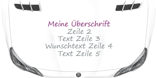 Preview: Fahrzeugbeschriftung Textblock | 11 auf Motorhaube
