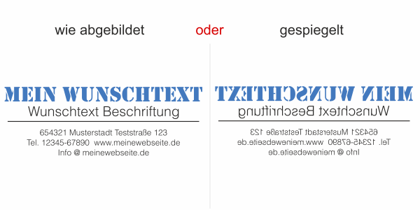 Fahrzeugbeschriftung Textblock | 15a - Ansicht Ausrichtung