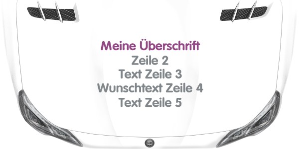 Preview: Fahrzeugbeschriftung Textblock | 17 auf Motorhaube